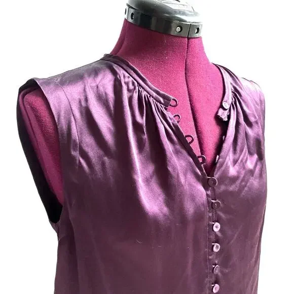 Rebecca Taylor Cassis Silk Charmeuse Top NWT  Jewel Tone Fall Dinner City Blouse - Picture 15 of 16